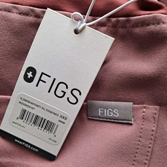 FIGS Zamora Maternity Jogger Scrub Pants Mineral Mauve Womens Tall Size XXS NWT - Picture 9 of 11